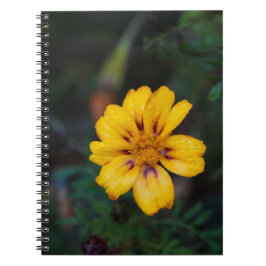 Cuaderno Bloc de notas en espiral de flores amarillas