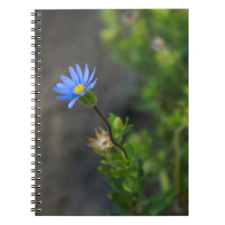 Cuaderno Bloc de notas en espiral de flores azules