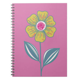 Cuaderno Bloc de notas en espiral de flores folklóricas