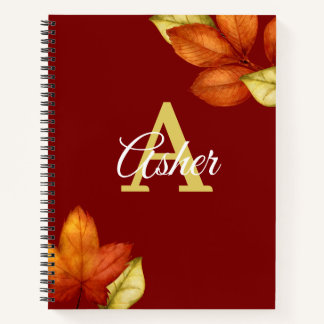 Cuaderno Bloc de notas en espiral de flores otoño