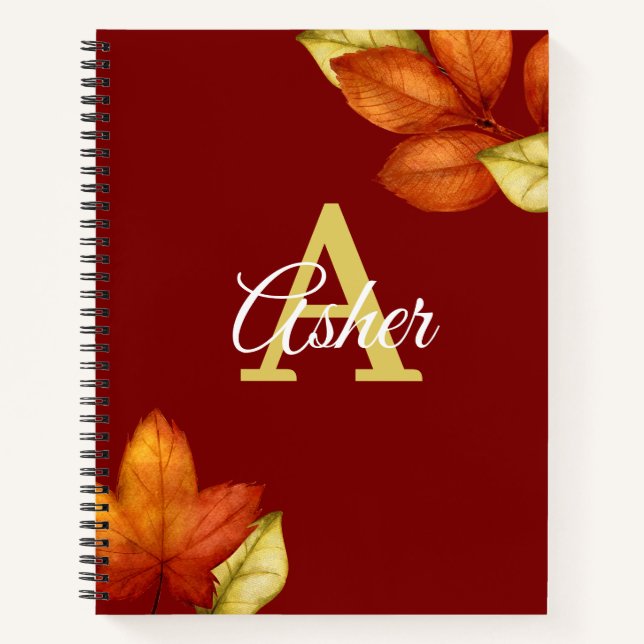 Cuaderno Bloc de notas en espiral de flores otoño (Anverso)