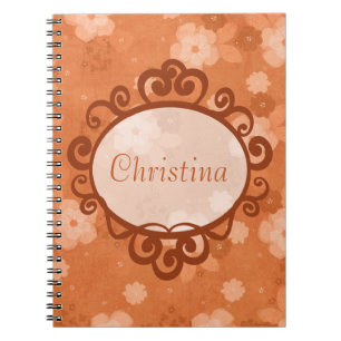 Cuaderno Bloc de notas en espiral de flores otoño