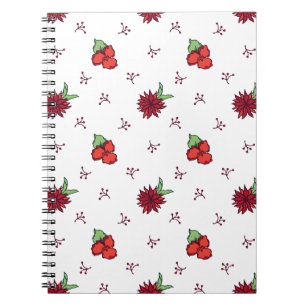 Cuaderno Bloc de notas en espiral de flores para escritura 