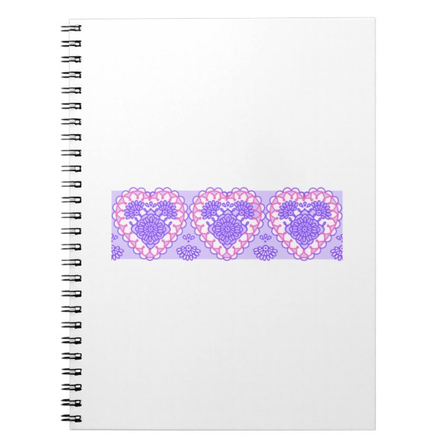 Cuaderno Bloc de notas en espiral de flores rosadas (Frente)
