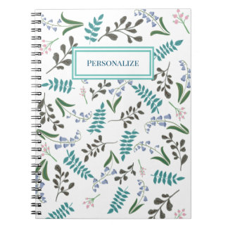 Cuaderno Bloc de notas en espiral de flores silvestres de W