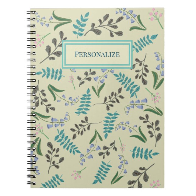 Cuaderno Bloc de notas en espiral de flores silvestres de W (Frente)