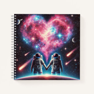 Cuaderno Bloc de notas en espiral de galaxia astronauta
