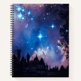 Cuaderno Bloc de notas en espiral de galaxia de fantasía