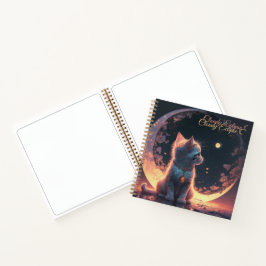 Cuaderno Bloc de notas en espiral de gatito blanco