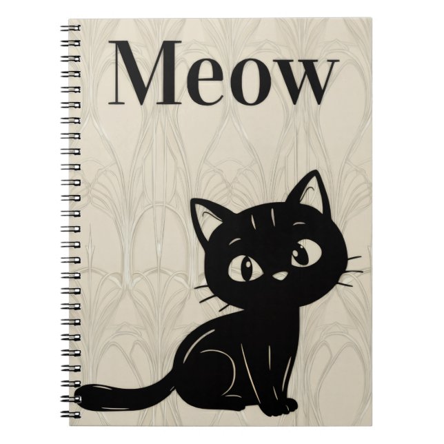Cuaderno bloc de notas en espiral de gato (Frente)