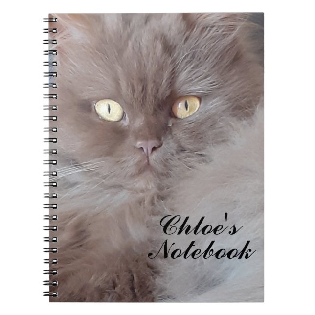 Cuaderno Bloc de notas en espiral de gato cuerdo (Frente)