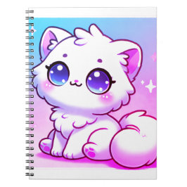 Cuaderno Bloc de notas en espiral de gato de Kawaii