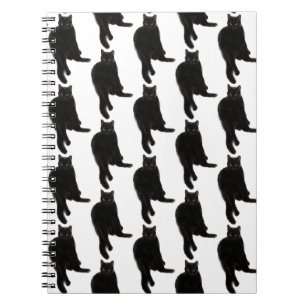 Cuaderno Bloc de notas en espiral de gato negro