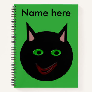 Cuaderno Bloc de notas en espiral de gato negro de Hallowee