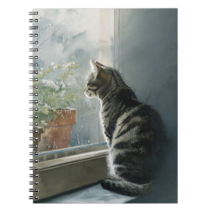 Cuaderno Bloc de notas en espiral de gatos en días lluvioso