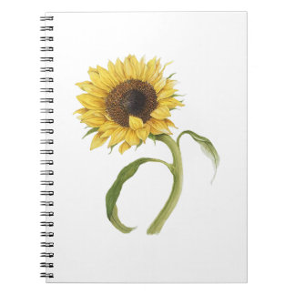Cuaderno Bloc de notas en espiral de girasol