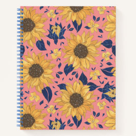 Cuaderno Bloc de notas en espiral de girasol