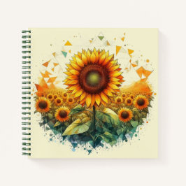 Cuaderno Bloc de notas en espiral de girasol