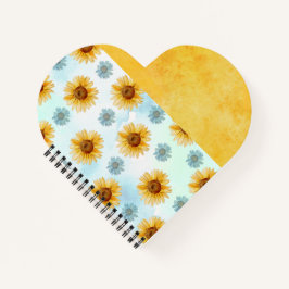 Cuaderno Bloc de notas en espiral de girasol