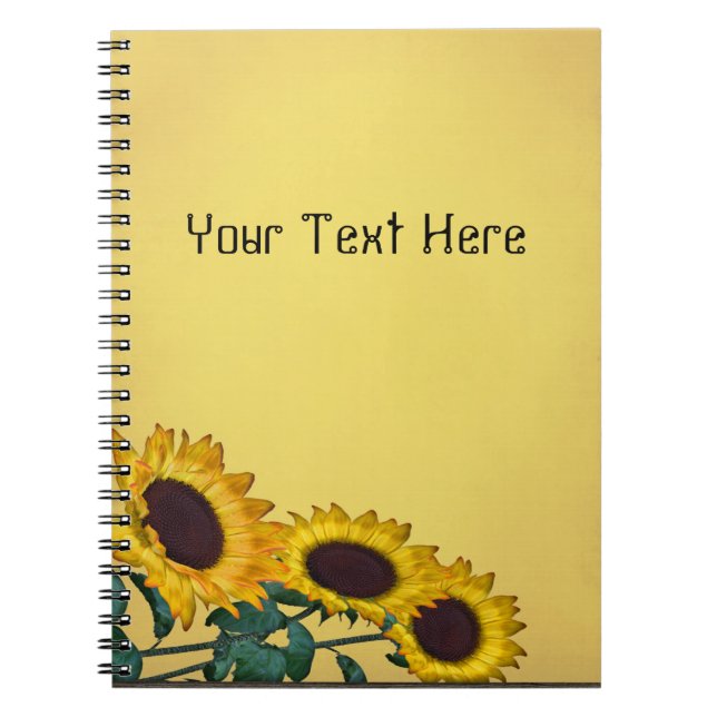 Cuaderno Bloc de notas en espiral de girasol (Frente)
