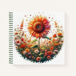 Cuaderno Bloc de notas en espiral de girasol intenso