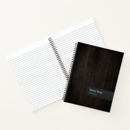 Cuaderno Bloc de notas en espiral de grano de madera