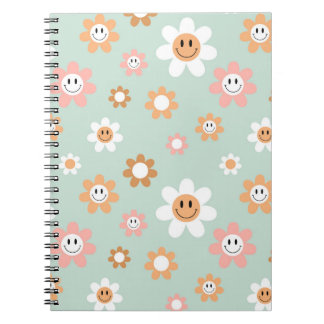 Cuaderno Bloc de notas en espiral de Groovy Daisies