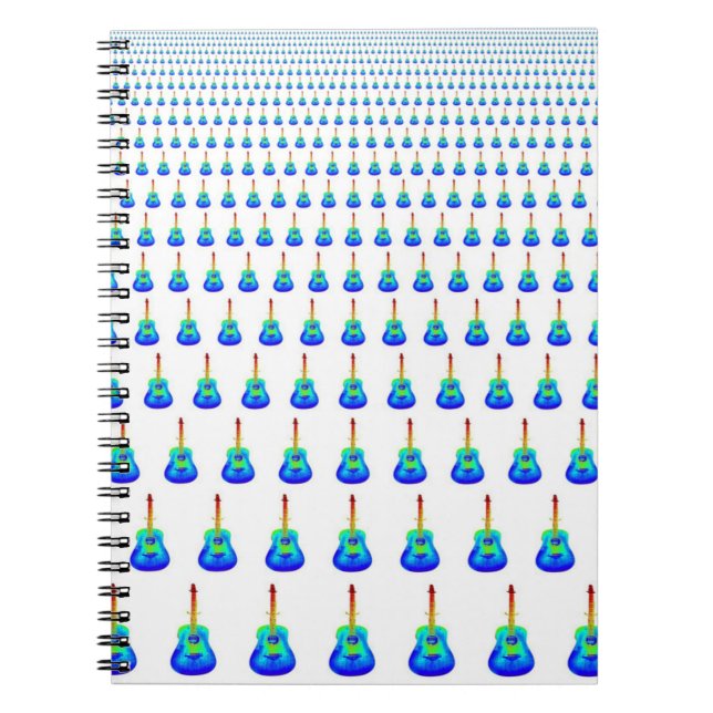 Cuaderno Bloc de notas en espiral de Guitars azules (Frente)