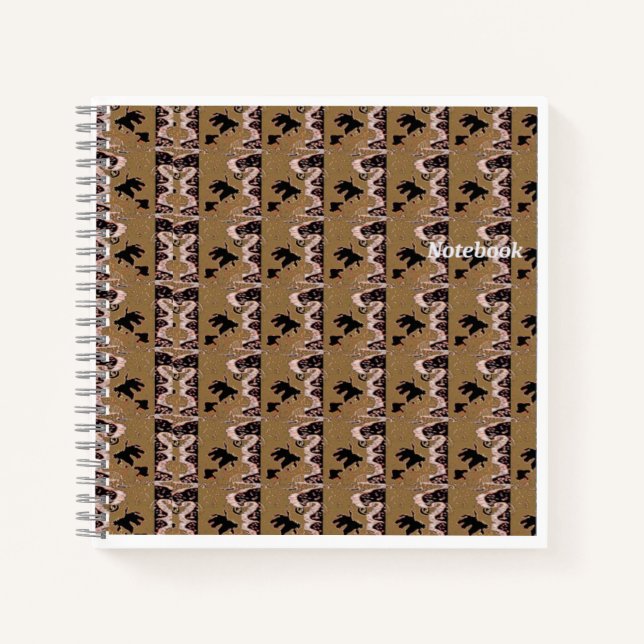 Cuaderno Bloc de notas en espiral de hojas marrones (Anverso)