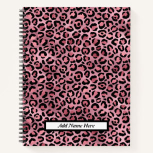 Cuaderno Bloc de notas en espiral de impresión de leopardo 