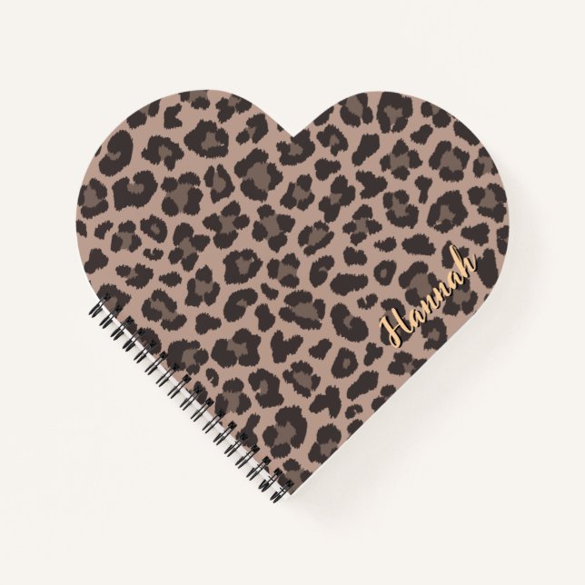 Cuaderno Bloc de notas en espiral de impresión de leopardo  (Anverso)