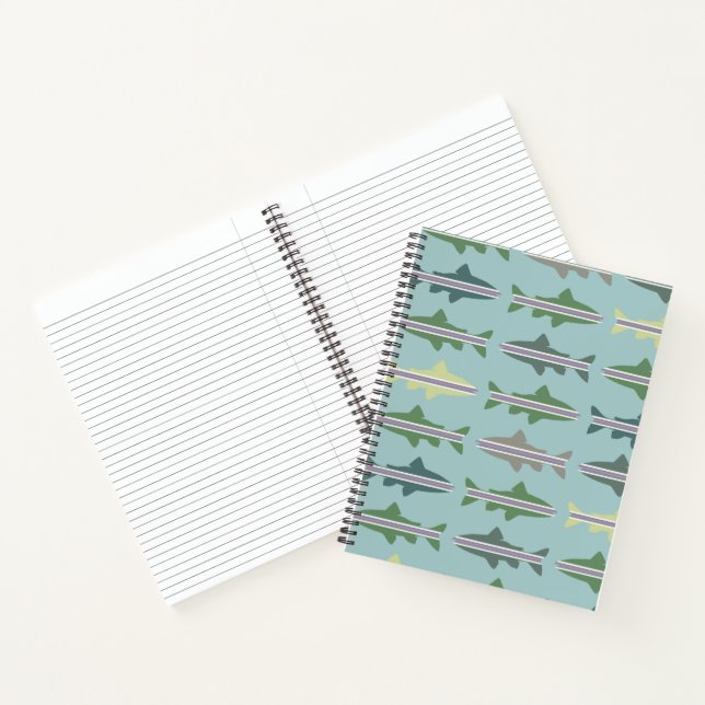 Cuaderno Bloc de notas en espiral de impresión de trucha ar (Interior)