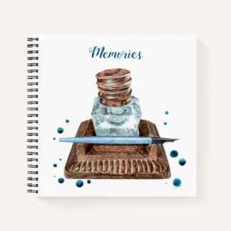 Cuaderno Bloc de notas en espiral de inkwell antiguo