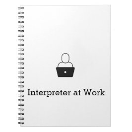 Cuaderno Bloc de notas en espiral de intérpretes en el trab