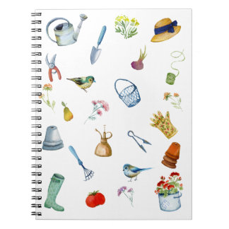 Cuaderno Bloc de notas en espiral de jardinería de color de
