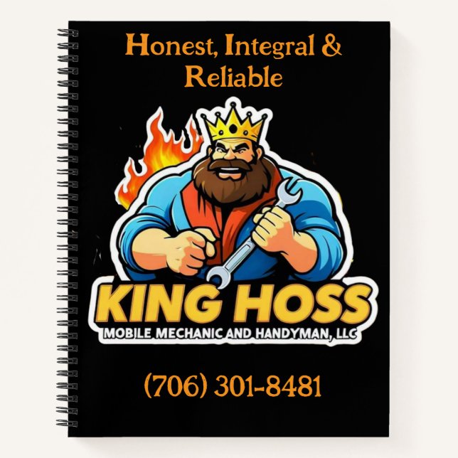 Cuaderno Bloc de notas en espiral de King Hoss (Anverso)
