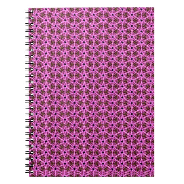Cuaderno Bloc de notas en espiral de laberinto rosa (Frente)