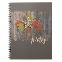 bloc de notas en espiral de las estrellas de otoño