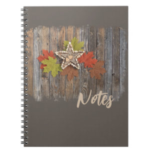 Cuaderno bloc de notas en espiral de las estrellas de otoño