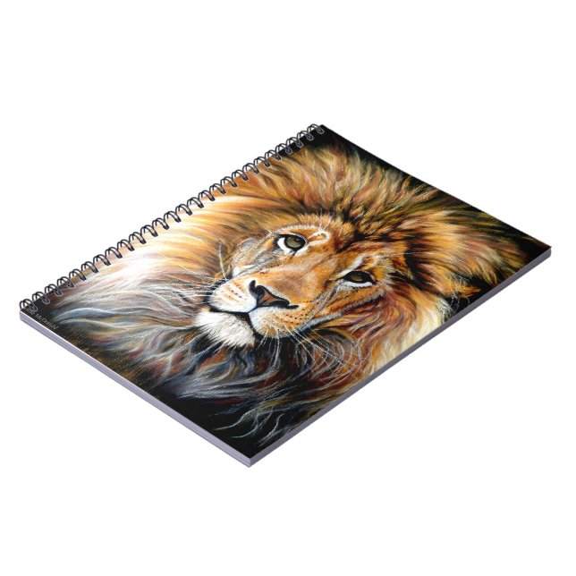 Cuaderno Bloc de notas en espiral de león negrita (Lado Izquierdo)