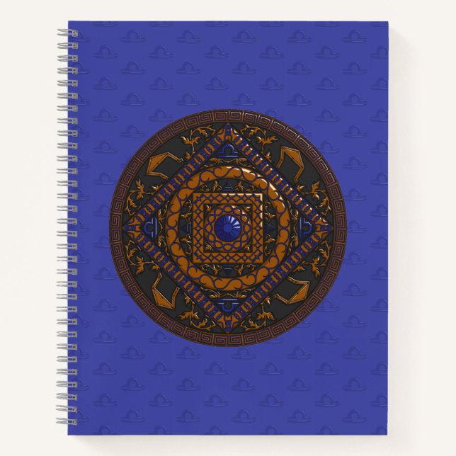 Cuaderno Bloc de notas en espiral de Libra Mandala (Anverso)