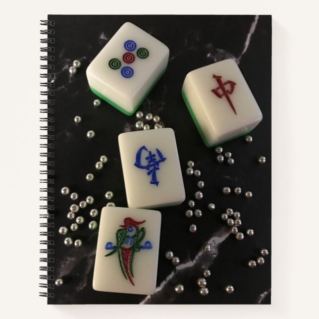 Cuaderno Bloc de notas en espiral de Mahjong Tiles (Anverso)