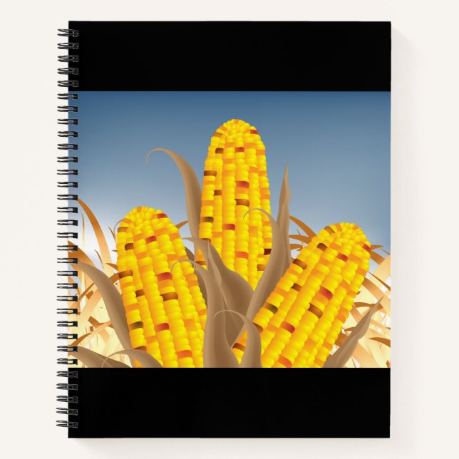 Cuaderno Bloc de notas en espiral de maíz (Anverso)