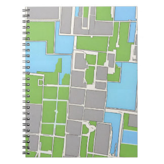Cuaderno Bloc de notas en espiral de mapas - Azul