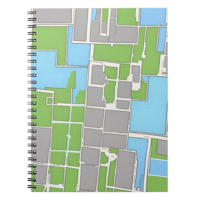 Cuaderno Bloc de notas en espiral de mapas - Azul (Frente)