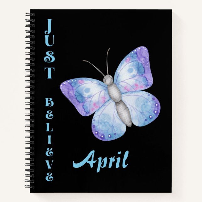 Cuaderno Bloc de notas en espiral de mariposa (Anverso)