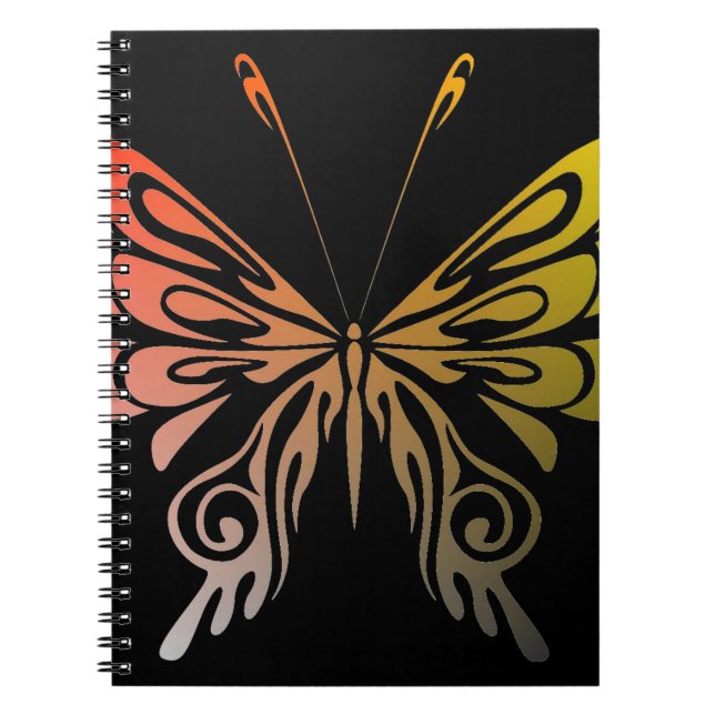 Cuaderno Bloc de notas en espiral de mariposa (Frente)