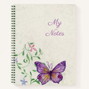 Cuaderno Bloc de notas en espiral de mariposa