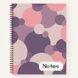 Cuaderno Bloc de notas en espiral de moléculas morado-rosad