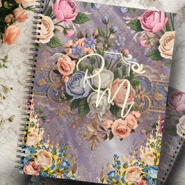 Cuaderno Bloc de notas en espiral de monograma con sabor vi
